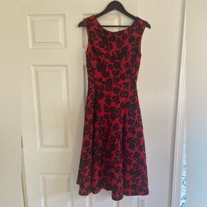 Betsy Johnson red and black retro-style dress, size 4